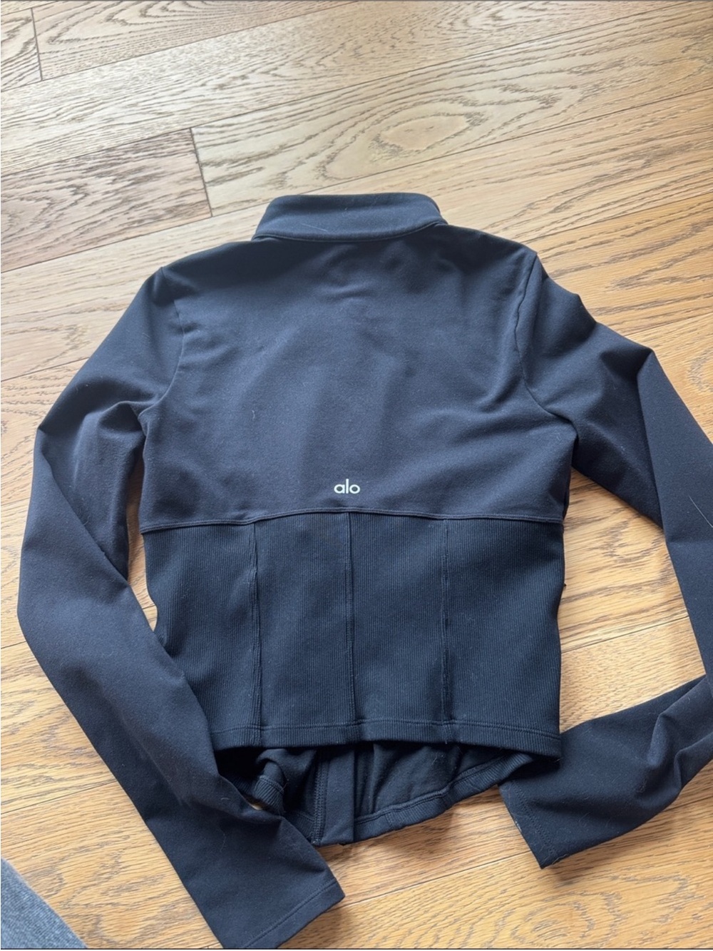 ALO Yoga airbrush corset full zip Jacket black - Picture 3 of 4